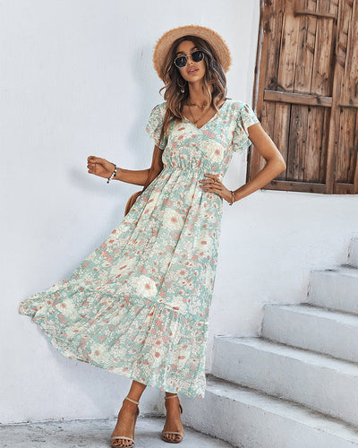Soma | Elegantes Sommerkleid mit Blumendruck