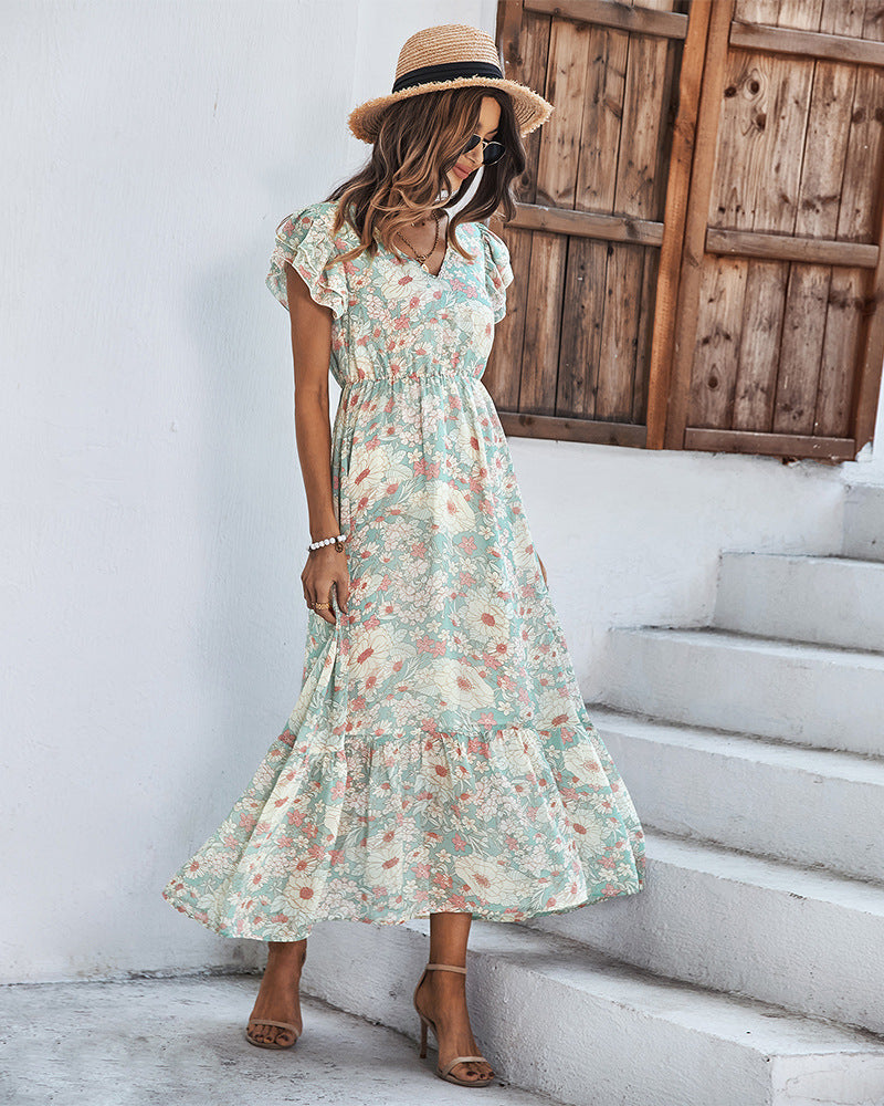Soma | Elegantes Sommerkleid mit Blumendruck