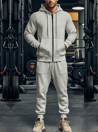 Sportlicher Herren Trainingsanzug mit Kapuze | Atmungsaktiv & Komfortabel | Ideal für Sport & Freizeit – Grau