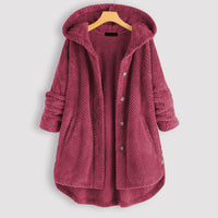 Damen Winter Wendejacke mit Kapuze - Warmes Fleece – Rosa