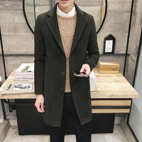 Herren Woll-Mantel Elegante Business Jacke - Büro und Freizeit – Grün