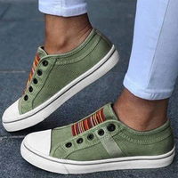 Damen Slip-On Sneaker Casual Leder – Grün
