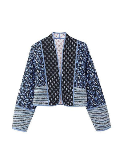 Queeni | Wende-Kurzjacke aus Baumwolle mit Blumenmuster für Damen