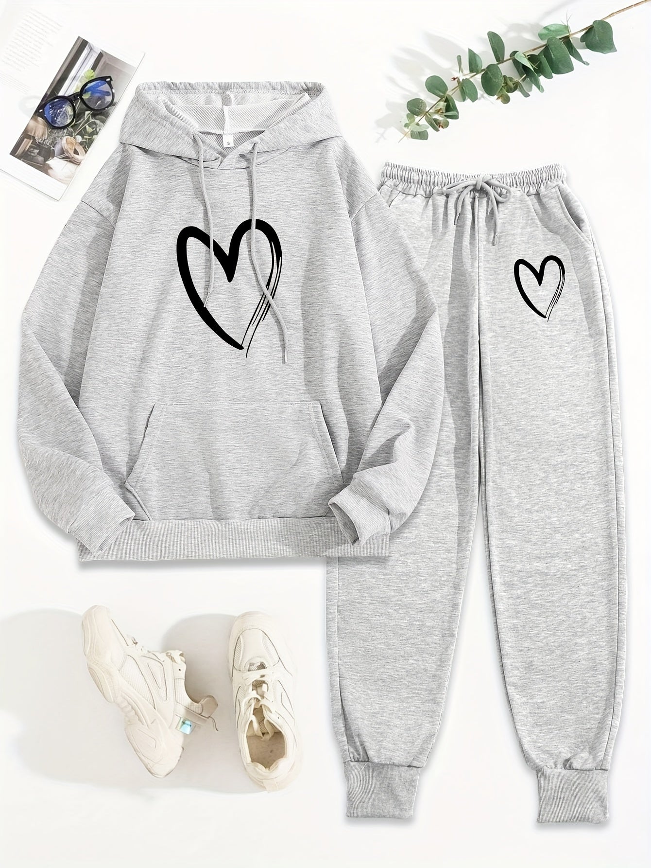 Bequemer Damen-Trainingsanzug mit Kapuze für Herbst und Winter