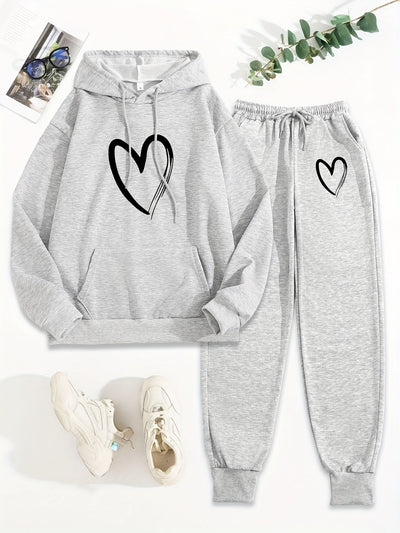 Bequemer Damen-Trainingsanzug mit Kapuze für Herbst und Winter