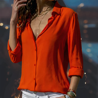Hemdbluse für Damen  - Leichte Sommer Bluse für stilvolle Business Looks – Rot