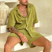 Gestricktes Herren Zweiteiler Set – Grün