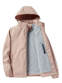 Wasserdichte Damen-Winterjacke mit Polar Fleece | Outdoor-Funktionsjacke für kalte Tage – Altrosa-Grau