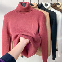 Damen Rollkragen-Pullover aus reiner Alpakawolle - Extra Warm & Weich – Altrosa