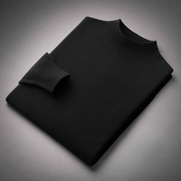 Herren Wollpullover aus Merinwolle Premium Strick – Schwarz
