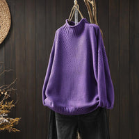 Damen Rollkragenpullover aus Feinstrick - Elegant & Warm – Violett