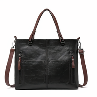 Thalia - Stylische Ledertasche – Schwarz