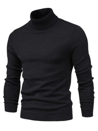 Hochwertiger Herren Rollkragenpullover | Slim Fit | Weiche Merinowolle – Schwarz