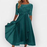 Elegantes Damen Midi-Kleid – Türkis