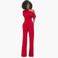 Eleganter One-Shoulder Damen Overall – Rot