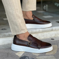 Herren Slip-On Ledermokassins Elegant – Braun