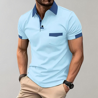 Reinhard | Herren Lässig Polohemd | Kurzarm – Himmelblau