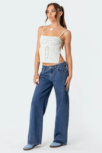 Paula | Moderne Damen-Low-Jeans im Retrostil – Blau
