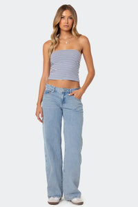 Paula | Moderne Damen-Low-Jeans im Retrostil – Hellblau