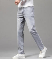 Jeans für Herren - Sommerliche Stretch Hose in Slim Fit – Hellgrau