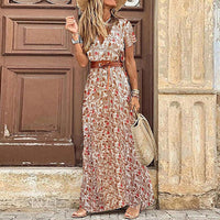 Liora | Maxi Ibiza Kleid im Hippie-Stil + GRATIS Gürtel – Rot