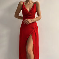 Carina | Elegantes trägerloses Kleid – Rot