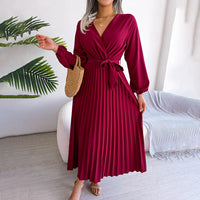 Monique - Elegantes Plisseekleid – Rot