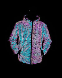 Reflektierende Outdoor Windbreaker Jacke mit Kapuze – Schwarz