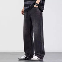 Tom | Lässiger Stil mit Weitem Bein Baggy Jeans – Schwarz