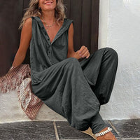 Quintena | Damen Jumpsuit – Dunkelgrau
