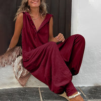 Quintena | Damen Jumpsuit – Weinrot