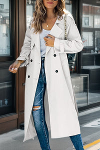 Langer Trenchcoat für Damen | Zweireiher – Weiß
