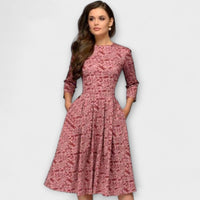 Retrozo - Elegantes knielanges Kleid – Rosa