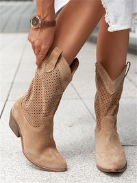 Damen Western-Stil Cowboystiefel | Mittelkalb – Braun