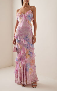 Amanda | Leichtes ärmelloses Maxikleid – Rosa