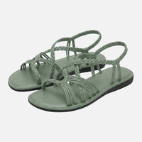 Renate | Damen Geflochtene Sandalen Verstellbarer Knöchelriemen – Boho Sandalen – Grün