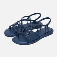 Renate | Damen Geflochtene Sandalen Verstellbarer Knöchelriemen – Boho Sandalen – Marine