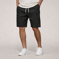 Robert | Elastischer Bund Helle Kordel Shorts – Schwarz