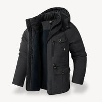 Robuste Herren Winterjacke mit Fleece-Futter für kalte Tage – Schwarz