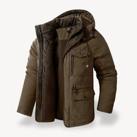 Robuste Herren Winterjacke mit Fleece-Futter für kalte Tage – Braun