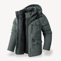 Robuste Herren Winterjacke mit Fleece-Futter für kalte Tage – Grau