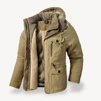Robuste Herren Winterjacke mit Fleece-Futter für kalte Tage – Beige