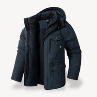 Robuste Herren Winterjacke mit Fleece-Futter für kalte Tage – Marine