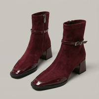 Kaviya – Wildleder Stiefelette – Rot