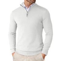 Romeo | Strickpullover mit Reißverschluss – Weiß