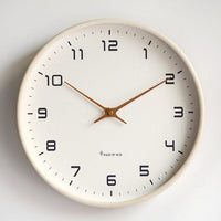 NordicWood Uhr | Runde Wanduhr aus Holz mit sommerlichem Design – Creme