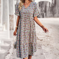 Geblümtes Sommerkleid – Königsblau