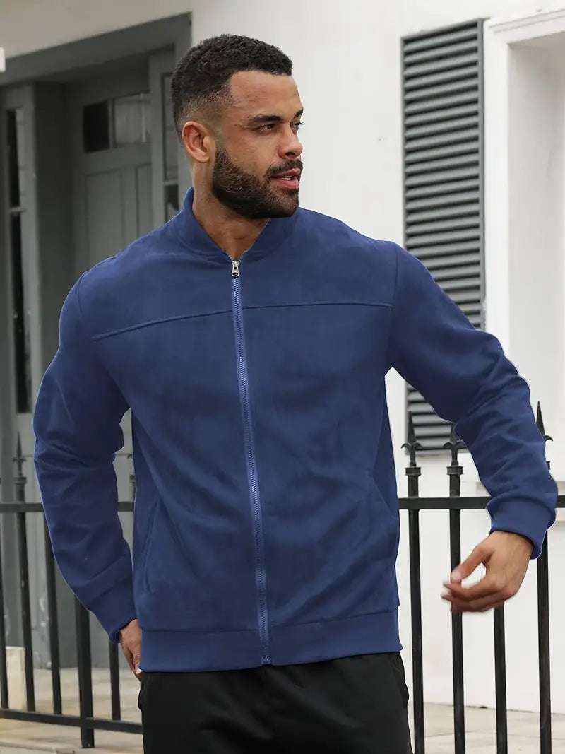 Liashan | Herren Vintage-inspirierte Fleecejacke aus Wildleder – Casual Zip-Up