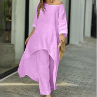 Liv luftiges leinen set fur jeden tag – Rosa