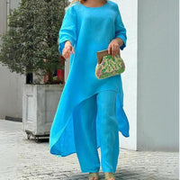 Liv luftiges leinen set fur jeden tag – Blau